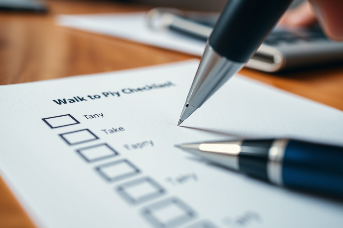 Checklist and official exemption election form being filled out